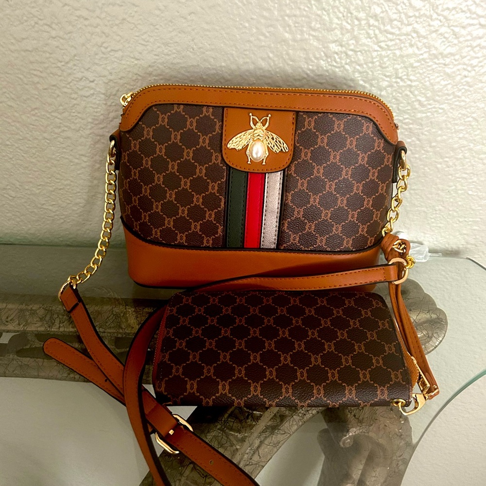 Beautiful brown crossbody bag and wallet NWT